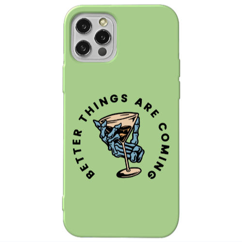 Apple iPhone 12 Pro Max Better Things Are Coming Light Green Colored Silicone TPU Θήκη
