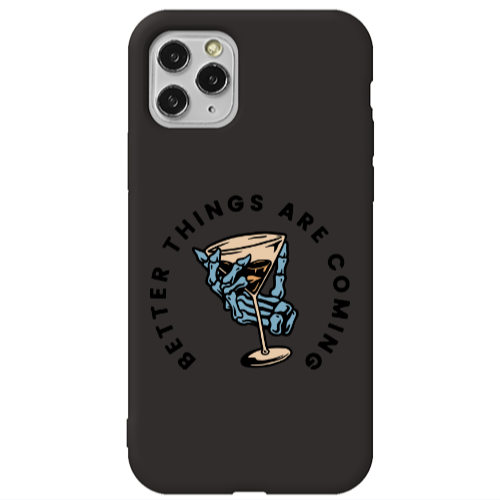 Apple iPhone 11 Pro Max Better Things Are Coming Black Colored Silicone TPU Θήκη