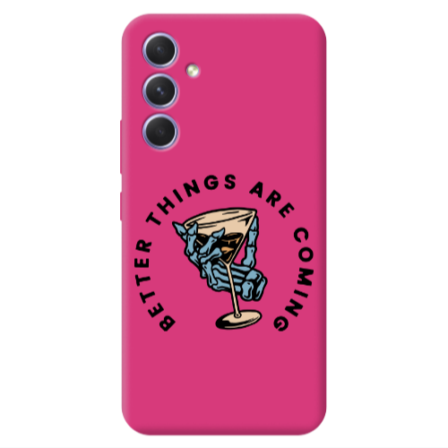 Samsung A54 Better Things Are Coming Fuchsia Colored Silicone TPU Θήκη