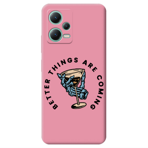 Xiaomi Redmi Note 12 Pro 5G Better Things Are Coming Pink Colored Silicone TPU Θήκη