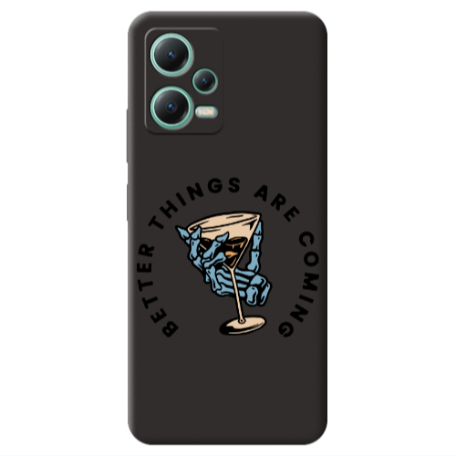 Xiaomi Redmi Note 12 Pro 5G Better Things Are Coming Black Colored Silicone TPU Θήκη