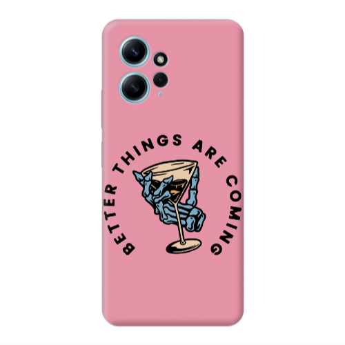 Xiaomi Redmi Note 12 4G Better Things Are Coming Pink Colored Silicone TPU Θήκη
