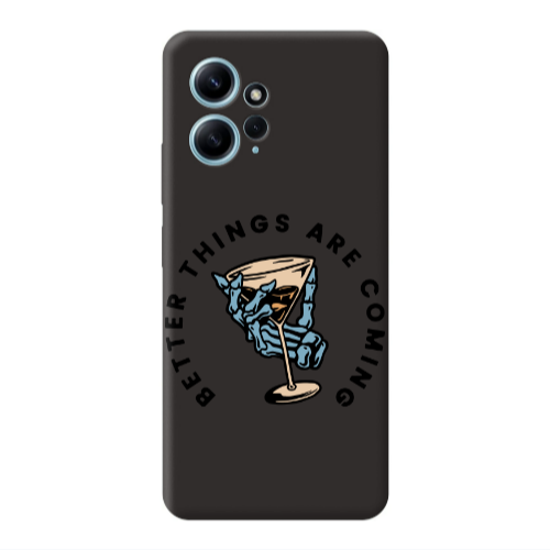 Xiaomi Redmi Note 12 4G Better Things Are Coming Black Colored Silicone TPU Θήκη