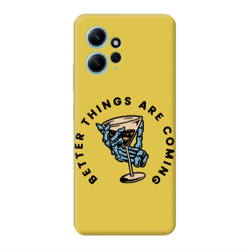 Xiaomi Redmi Note 12 4G Better Things Are Coming Yellow Colored Silicone TPU Θήκη