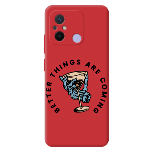 Xiaomi Redmi 12C Better Things Are Coming Red Colored Silicone TPU Θήκη