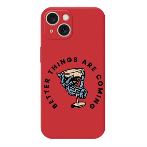 Apple iPhone 15 Better Things Are Coming Red Colored Silicone TPU Θήκη