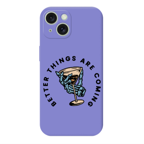 Apple iPhone 15 Plus Better Things Are Coming Purple Colored Silicone TPU Θήκη
