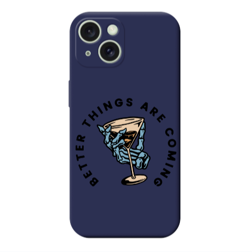 Apple iPhone 15 Plus Better Things Are Coming Dark blue Colored Silicone TPU Θήκη