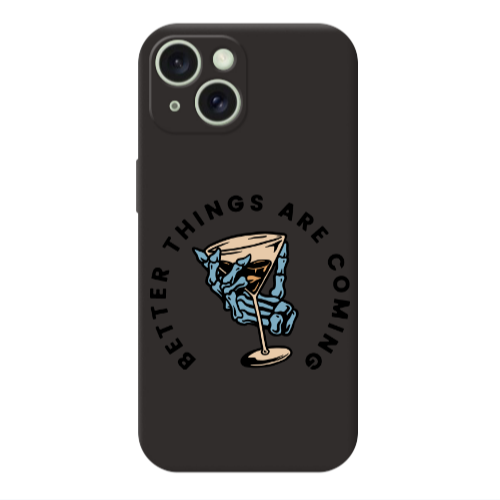 Apple iPhone 15 Plus Better Things Are Coming Black Colored Silicone TPU Θήκη