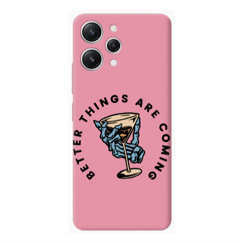 Xiaomi Redmi 12 Better Things Are Coming Pink Colored Silicone TPU Θήκη