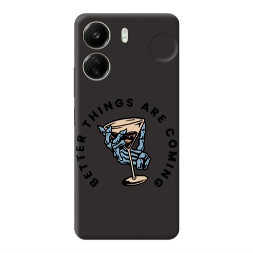 Xiaomi Redmi 13C Better Things Are Coming Black Colored Silicone TPU Θήκη