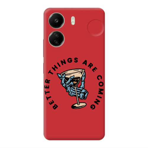 Xiaomi Redmi 13C Better Things Are Coming Red Colored Silicone TPU Θήκη