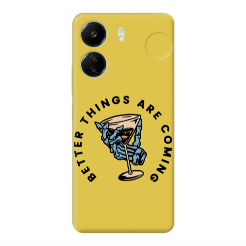 Xiaomi Redmi 13C Better Things Are Coming Yellow Colored Silicone TPU Θήκη