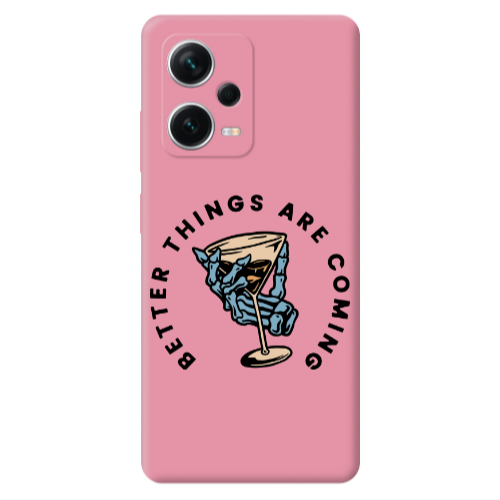Xiaomi Poco X5 Better Things Are Coming Pink Colored Silicone TPU Θήκη