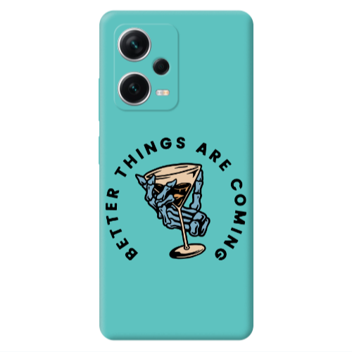 Xiaomi Poco X5 Better Things Are Coming Turquoise Colored Silicone TPU Θήκη