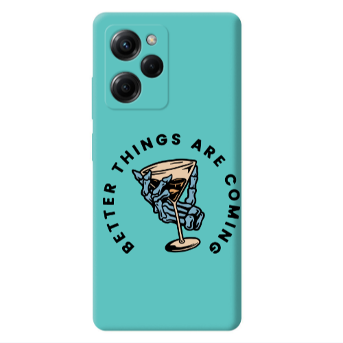 Xiaomi Poco X5 Pro Better Things Are Coming Turquoise Colored Silicone TPU Θήκη