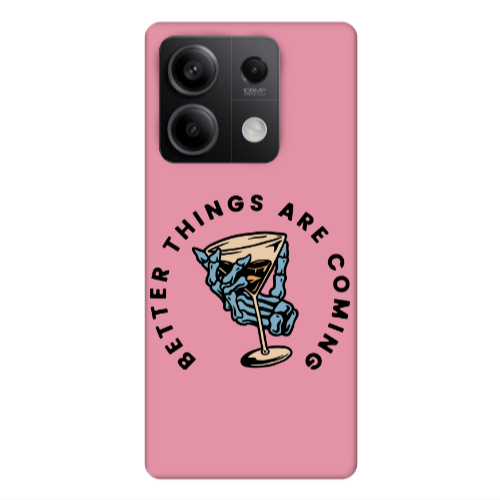 Xiaomi Redmi Note 13 5G Better Things Are Coming Pink Colored Silicone TPU Θήκη