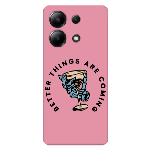 Xiaomi Redmi Note 13 4G Better Things Are Coming Pink Colored Silicone TPU Θήκη