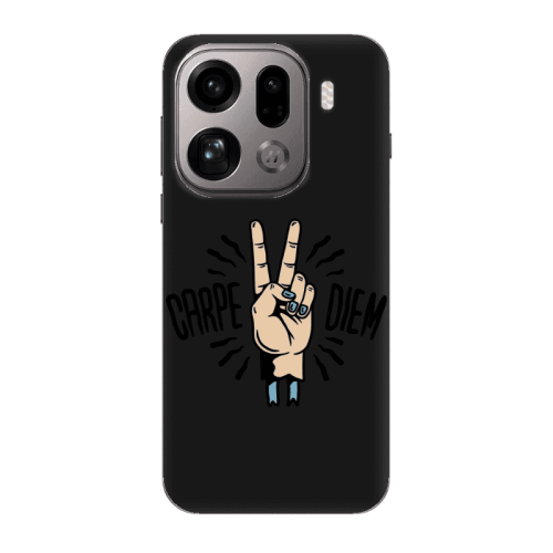 Oppo Find X9 Pro Carpe Two Diem Black Colored Silicone TPU Θήκη