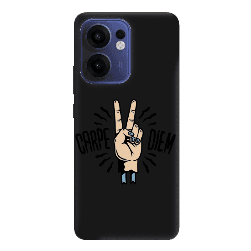 Oppo Reno13 FS Carpe Two Diem Black Colored Silicone TPU Θήκη