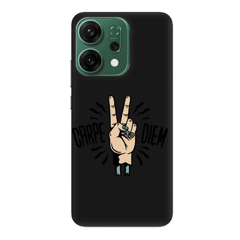 Oppo RENO 14 Carpe Two Diem Black Colored Silicone TPU Θήκη