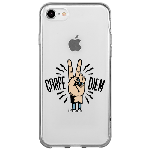 Apple iPhone 7 Carpe Two Diem Transparent Silicone TPU Θήκη