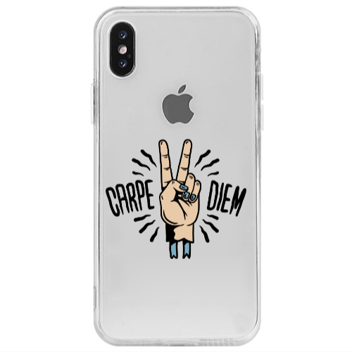 Apple iPhone Xs Carpe Two Diem Transparent Silicone TPU Θήκη