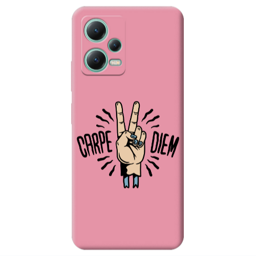 Xiaomi Redmi Note 12 Pro 5G Carpe Two Diem Pink Colored Silicone TPU Θήκη