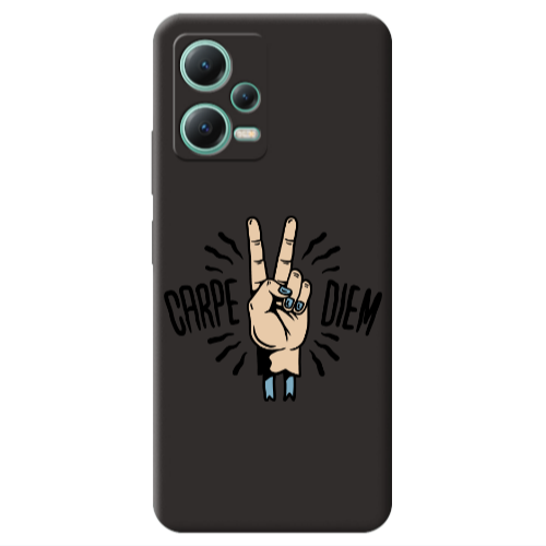 Xiaomi Redmi Note 12 Pro 5G Carpe Two Diem Black Colored Silicone TPU Θήκη