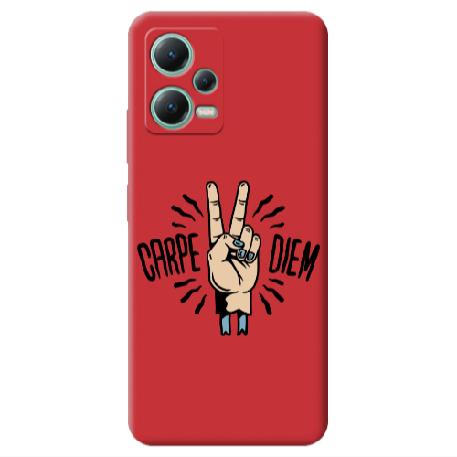 Xiaomi Redmi Note 12 Pro 5G Carpe Two Diem Red Colored Silicone TPU Θήκη