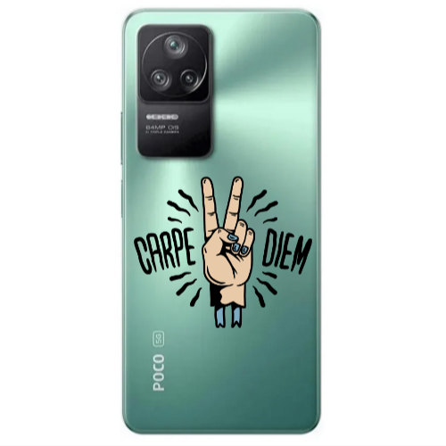 Xiaomi Poco F4 Carpe Two Diem Transparent Silicone TPU Θήκη
