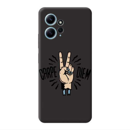 Xiaomi Redmi Note 12 4G Carpe Two Diem Black Colored Silicone TPU Θήκη