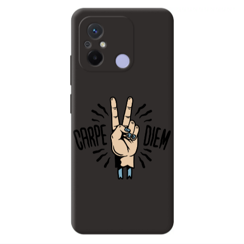Xiaomi Redmi 12C Carpe Two Diem Black Colored Silicone TPU Θήκη
