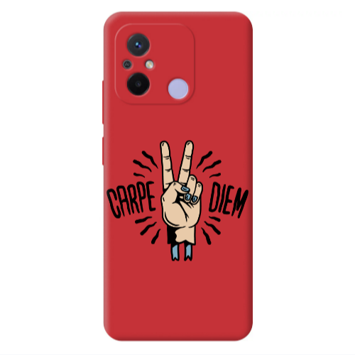 Xiaomi Redmi 12C Carpe Two Diem Red Colored Silicone TPU Θήκη