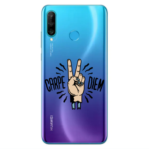 Huawei P30 Lite Carpe Two Diem Transparent Silicone TPU Θήκη
