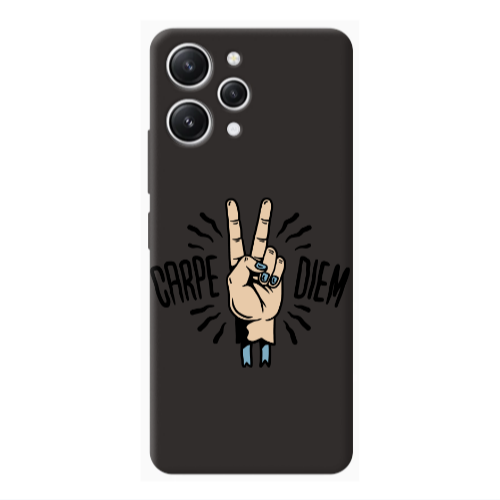 Xiaomi Redmi 12 Carpe Two Diem Black Colored Silicone TPU Θήκη