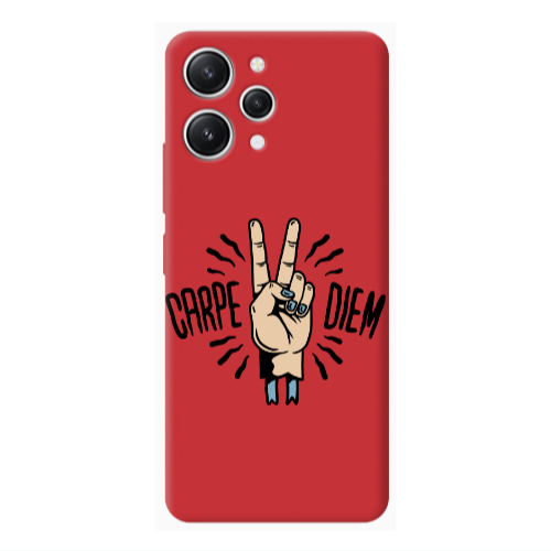 Xiaomi Redmi 12 Carpe Two Diem Red Colored Silicone TPU Θήκη