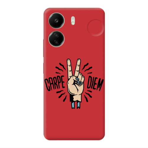 Xiaomi Redmi 13C Carpe Two Diem Red Colored Silicone TPU Θήκη