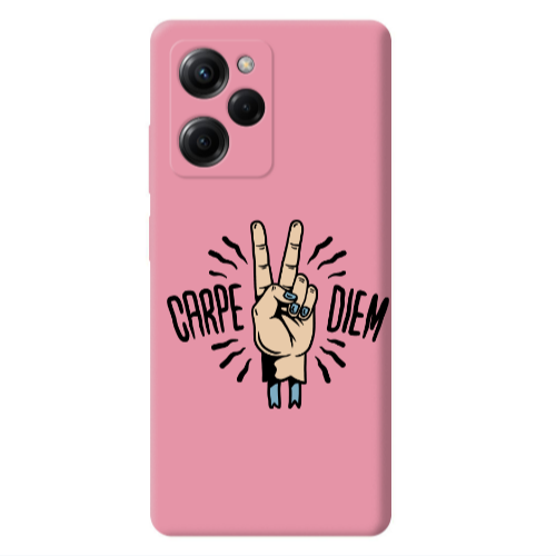 Xiaomi Poco X5 Pro Carpe Two Diem Pink Colored Silicone TPU Θήκη
