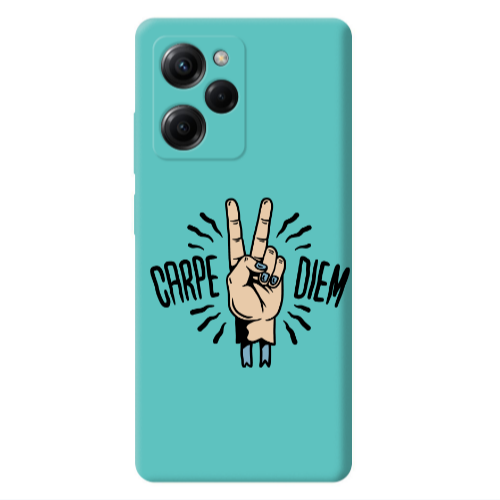 Xiaomi Poco X5 Pro Carpe Two Diem Turquoise Colored Silicone TPU Θήκη