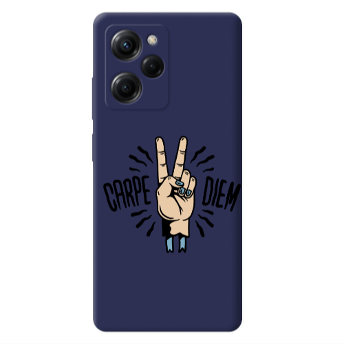Xiaomi Poco X5 Pro Carpe Two Diem Dark blue Colored Silicone TPU Θήκη