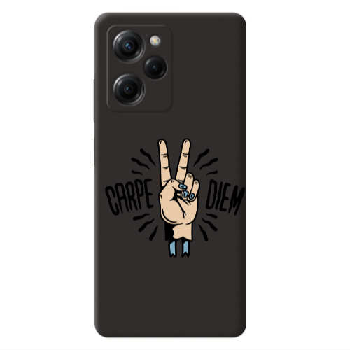 Xiaomi Poco X5 Pro Carpe Two Diem Black Colored Silicone TPU Θήκη