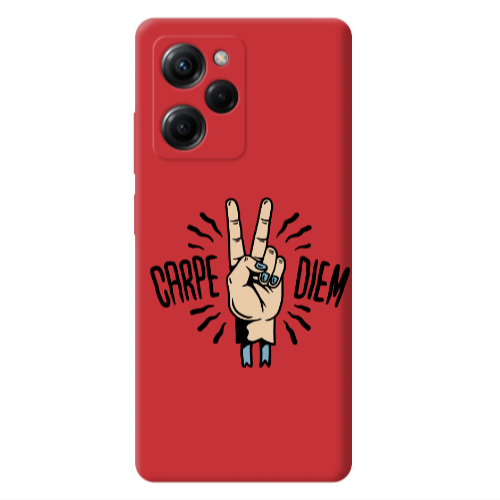 Xiaomi Poco X5 Pro Carpe Two Diem Red Colored Silicone TPU Θήκη