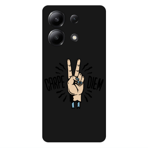 Xiaomi Redmi Note 13 4G Carpe Two Diem Black Colored Silicone TPU Θήκη