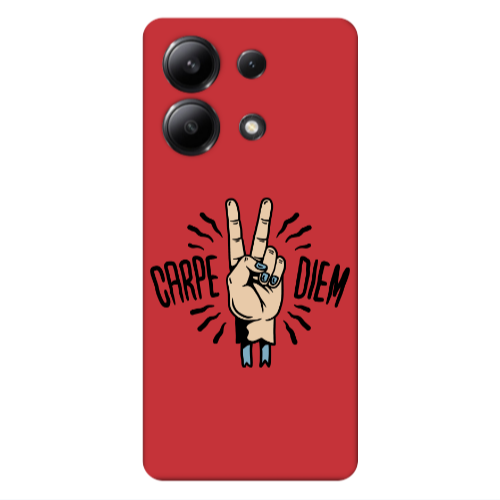 Xiaomi Redmi Note 13 4G Carpe Two Diem Red Colored Silicone TPU Θήκη