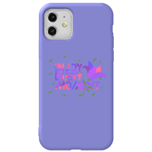 Apple iPhone 11  Enjoy Every Moment Purple Colored Silicone TPU Θήκη