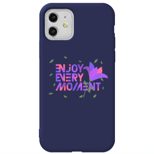 Apple iPhone 11  Enjoy Every Moment Dark blue Colored Silicone TPU Θήκη