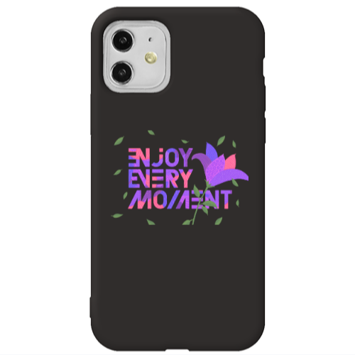 Apple iPhone 11  Enjoy Every Moment Black Colored Silicone TPU Θήκη