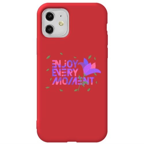 Apple iPhone 11  Enjoy Every Moment Red Colored Silicone TPU Θήκη