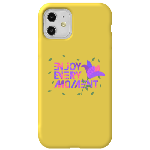 Apple iPhone 11  Enjoy Every Moment Yellow Colored Silicone TPU Θήκη